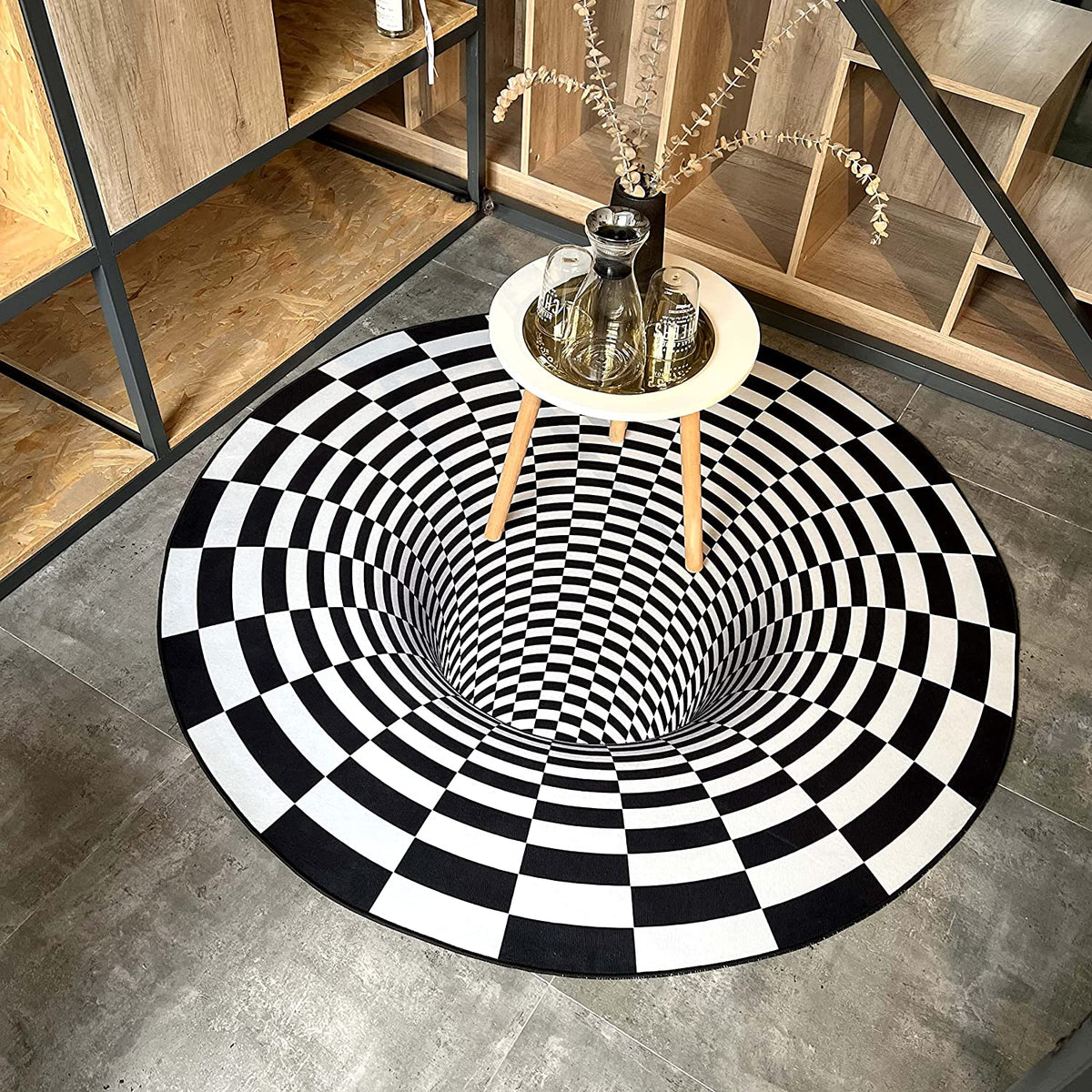 Alfombra de ilusión óptica 3D Vortex 100x100cm - Agilventa™