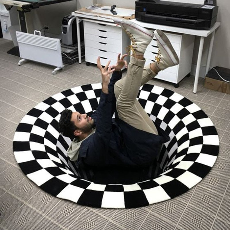 Alfombra de ilusión óptica 3D Vortex 100x100cm - Agilventa™